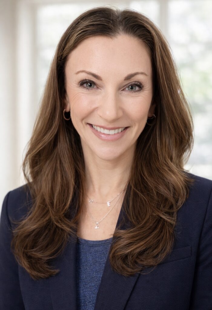 Professional headshot of Michelle, founder of Lived & Tested, smiling in a navy blazer.